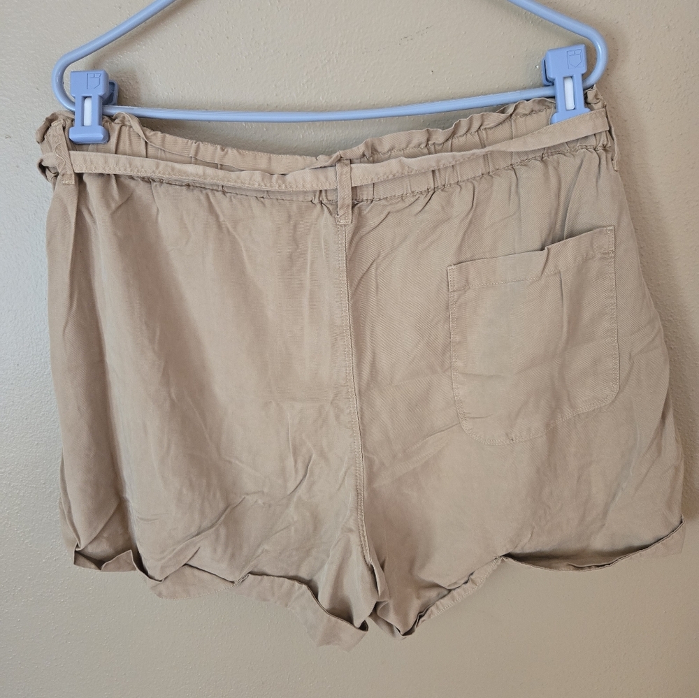 Aerie Light Tan Paperbag Waist Tie Shorts - Picture 6 of 7